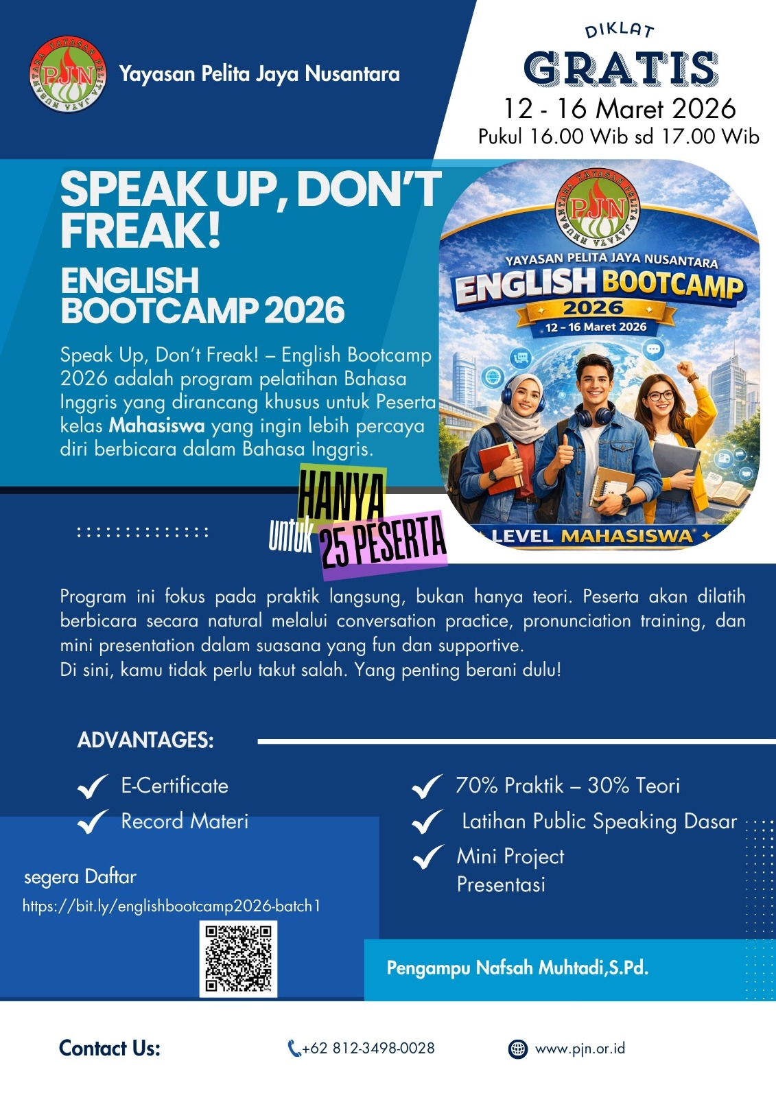 English Course Bootcamp 2026  "Break the Fear, Speak Clear"
